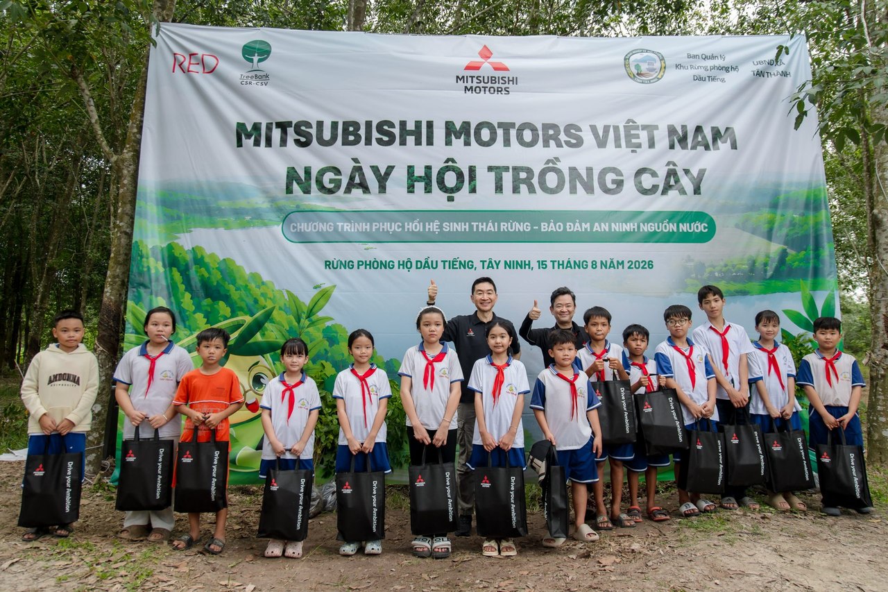 Học sinh trường Tiểu học Tân Thành A tham gia ngày hội trồng cây cùng Mitsubishi Motors Việt Nam